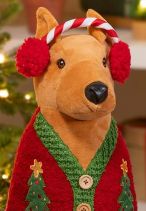 Christmas Dog Shaped Pillow 15.5"