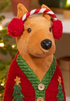 Christmas Dog Shaped Pillow 15.5"