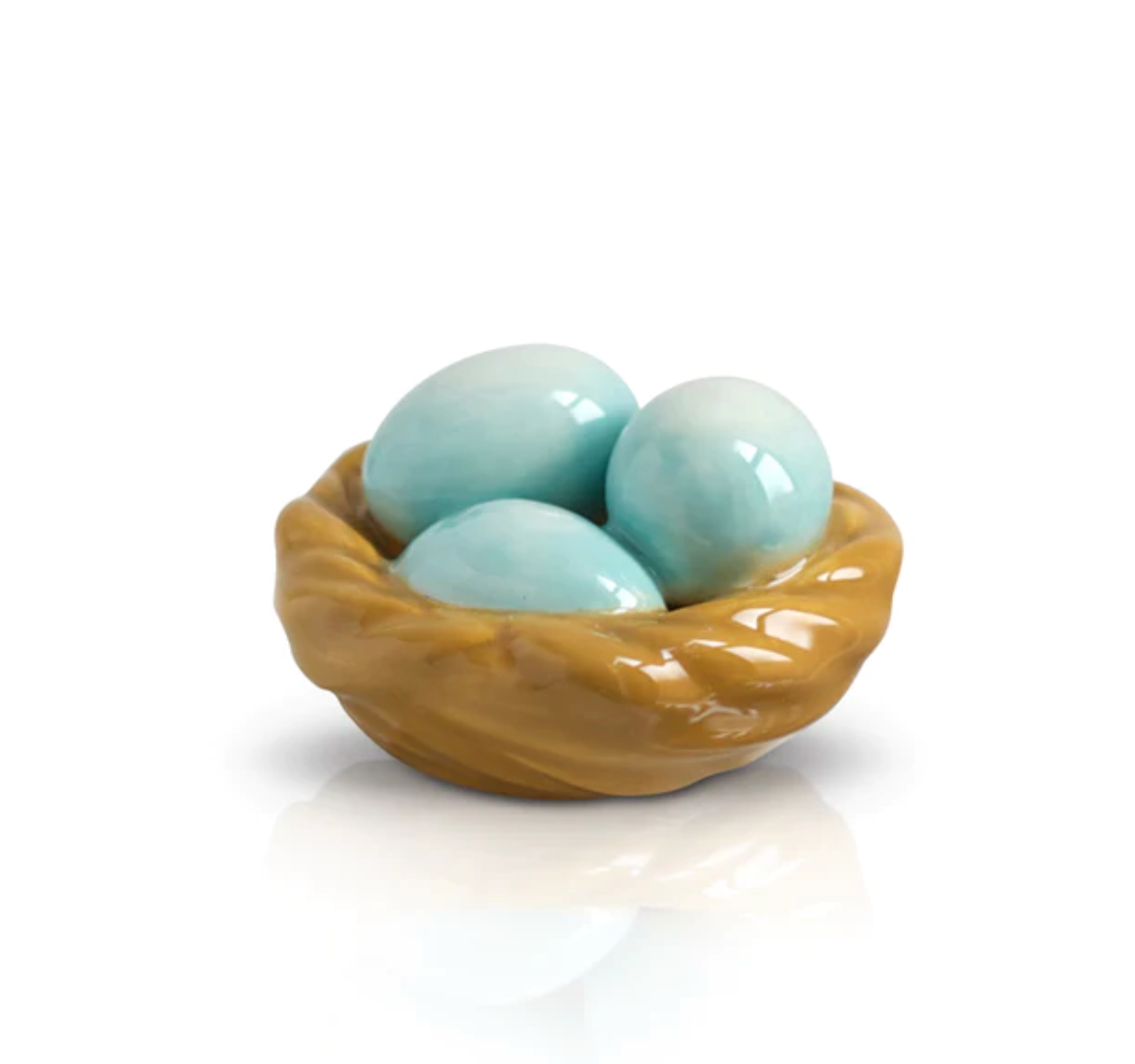 NORA FLEMING ROBIN'S EGG BLUE BIRD NEST MINI A39 - A. Dodson's