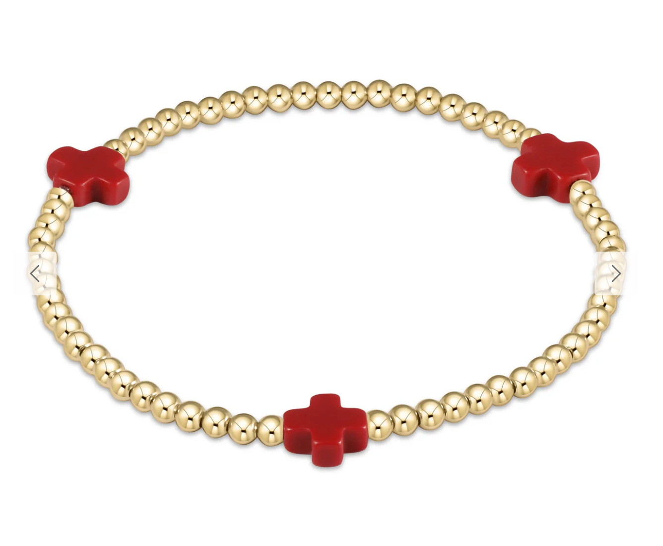 signature cross gold pattern 3mm bead bracelet - red by enewton - A. Dodson's