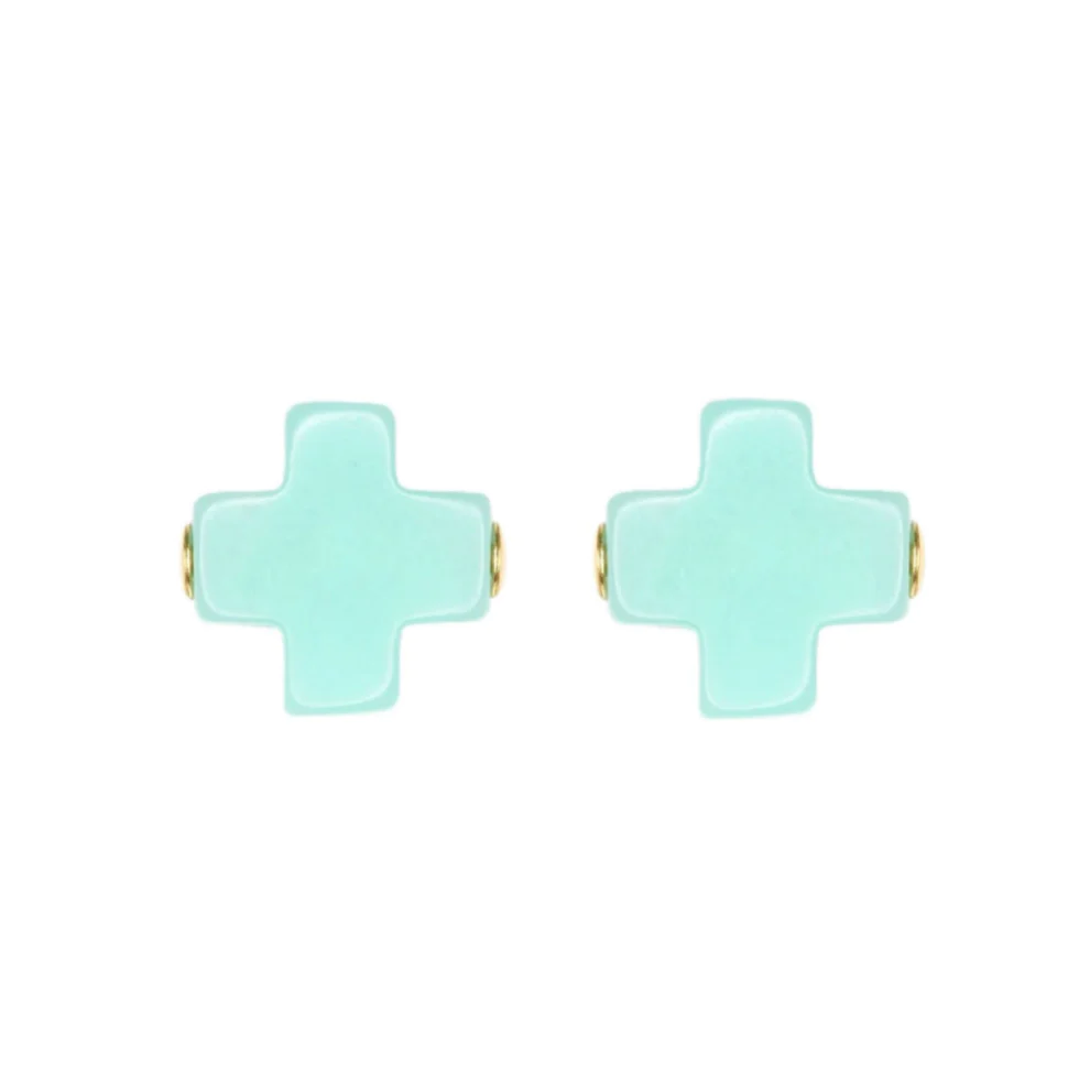 signature cross studs - mint by enewton - A. Dodson's
