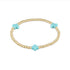 egirl signature cross gold pattern 3mm bead bracelet - turquoise by enewton - A. Dodson's