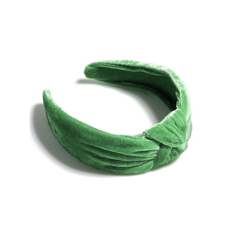 GREEN KNOTTED VELVET HEADBAND - A. Dodson's