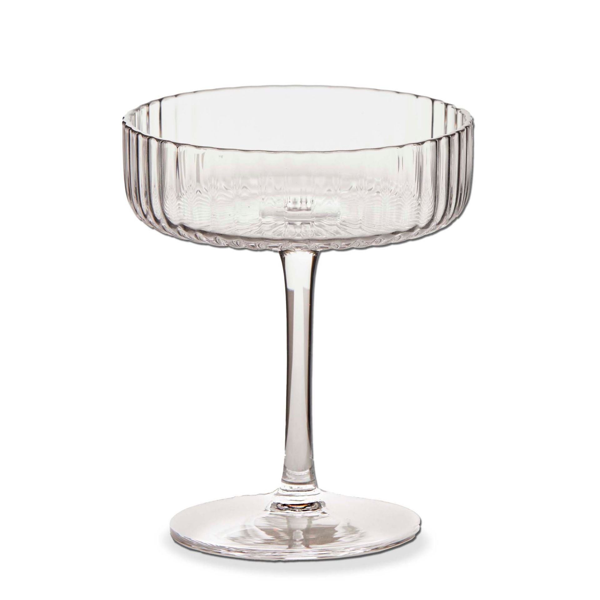 Clear Gramercy Fluted Coupe Glass