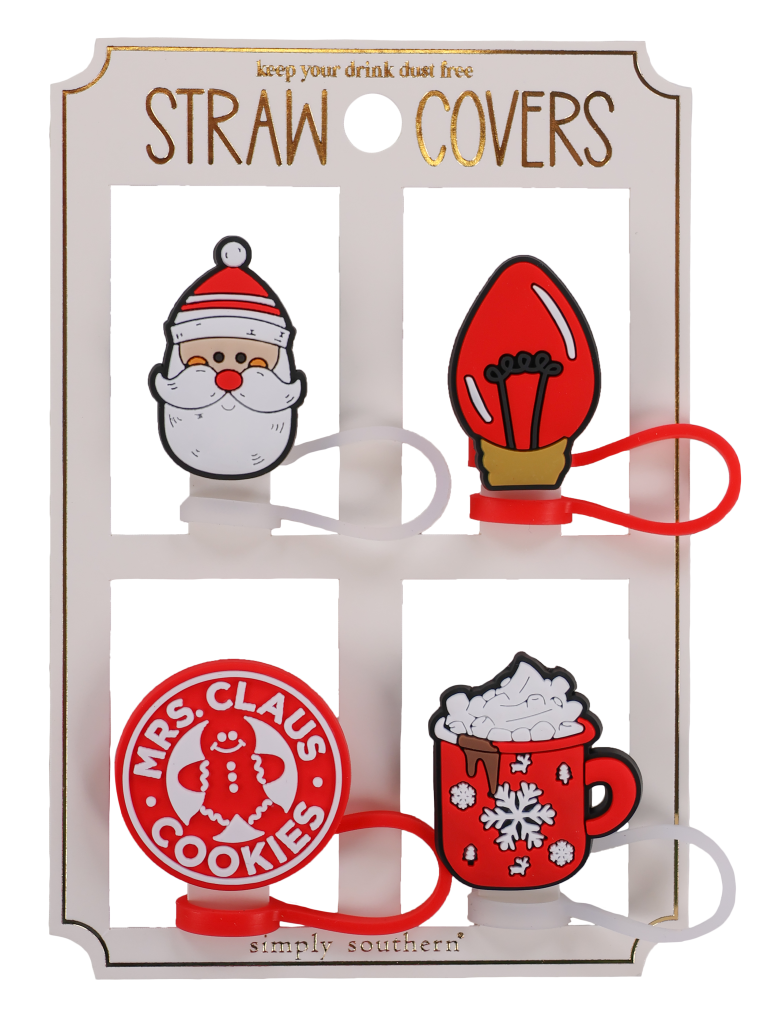 Santa Holiday Straw Covers By Simply Southern