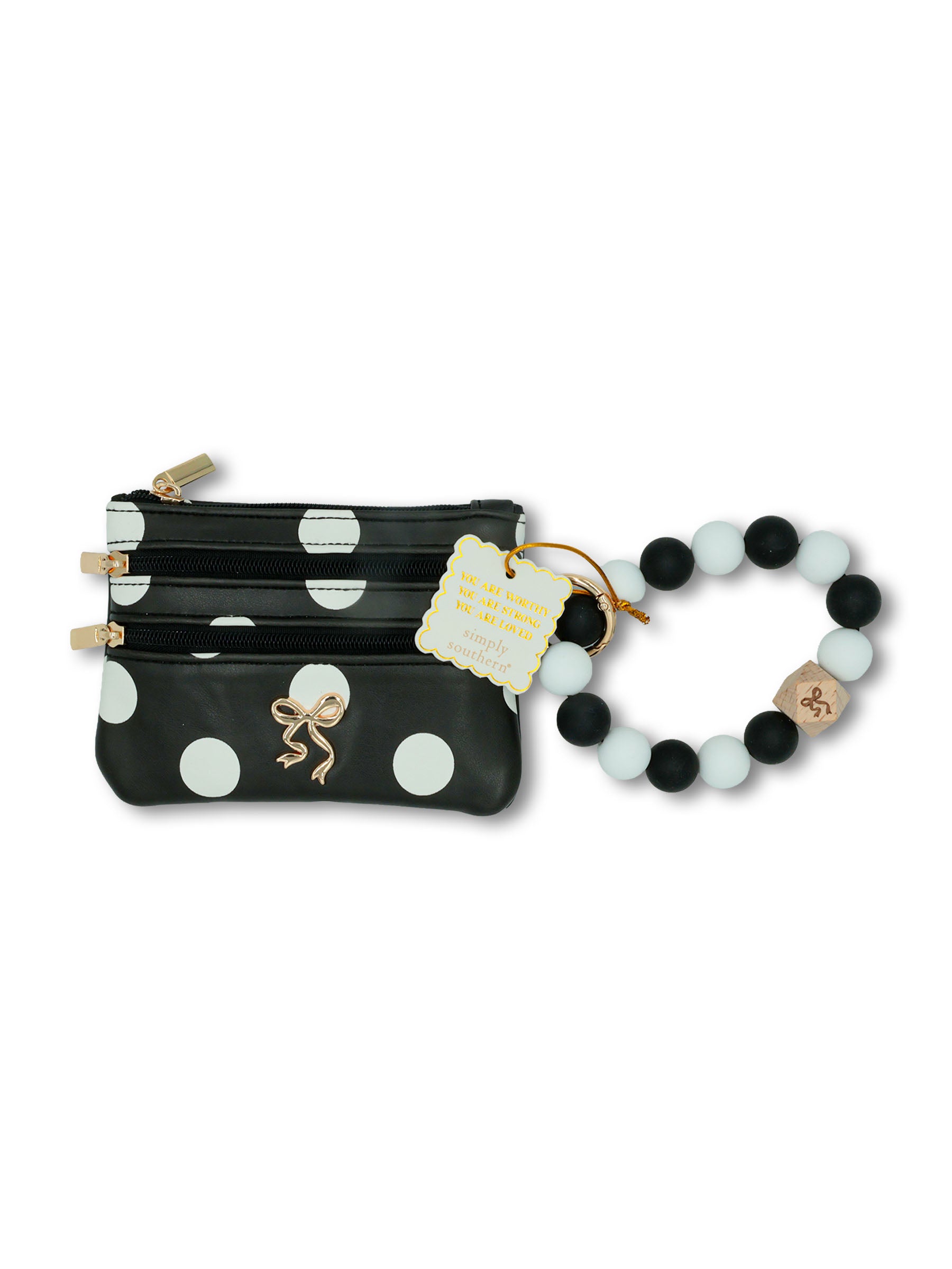 Simply Southern Beaded Bangle Wallet - White Dot by Simply Southern
