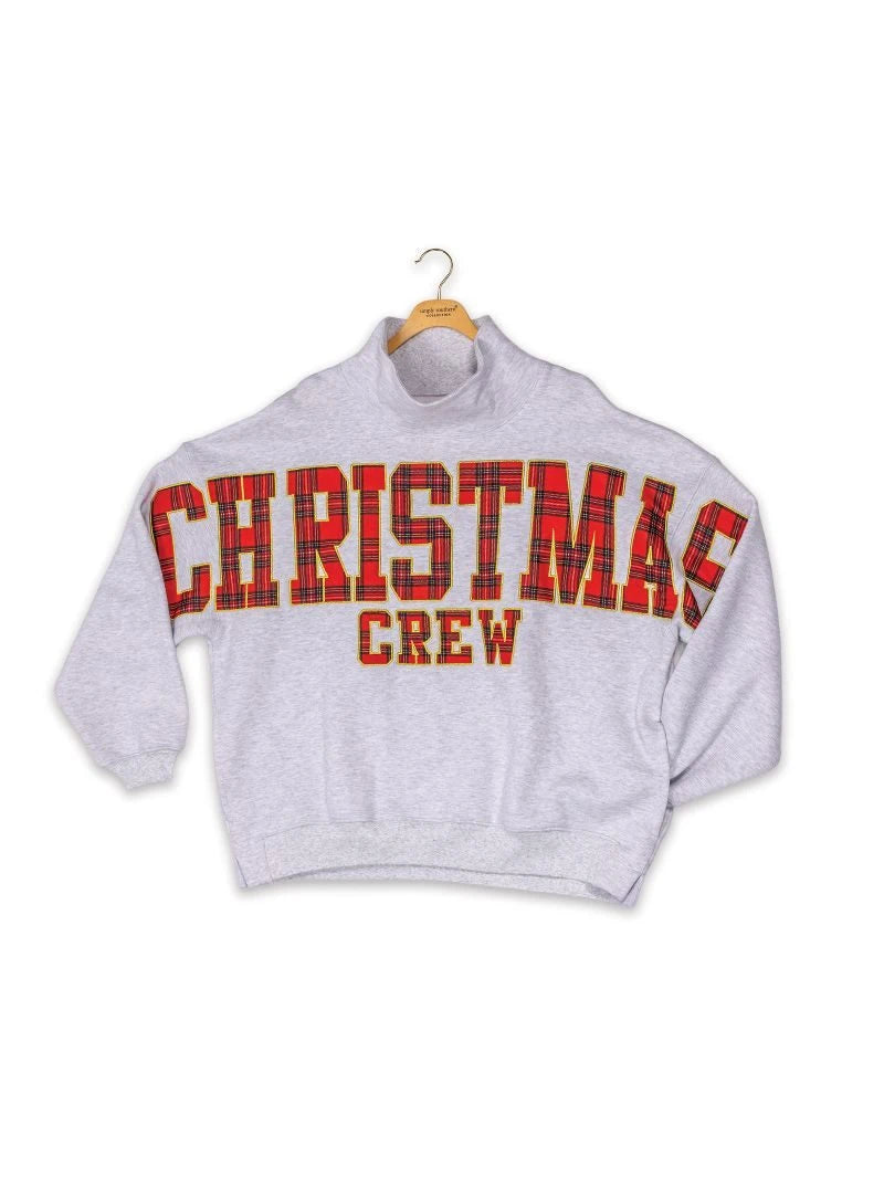 Simply Southern Christmas Crew mock neck sweatshirt in ash gray