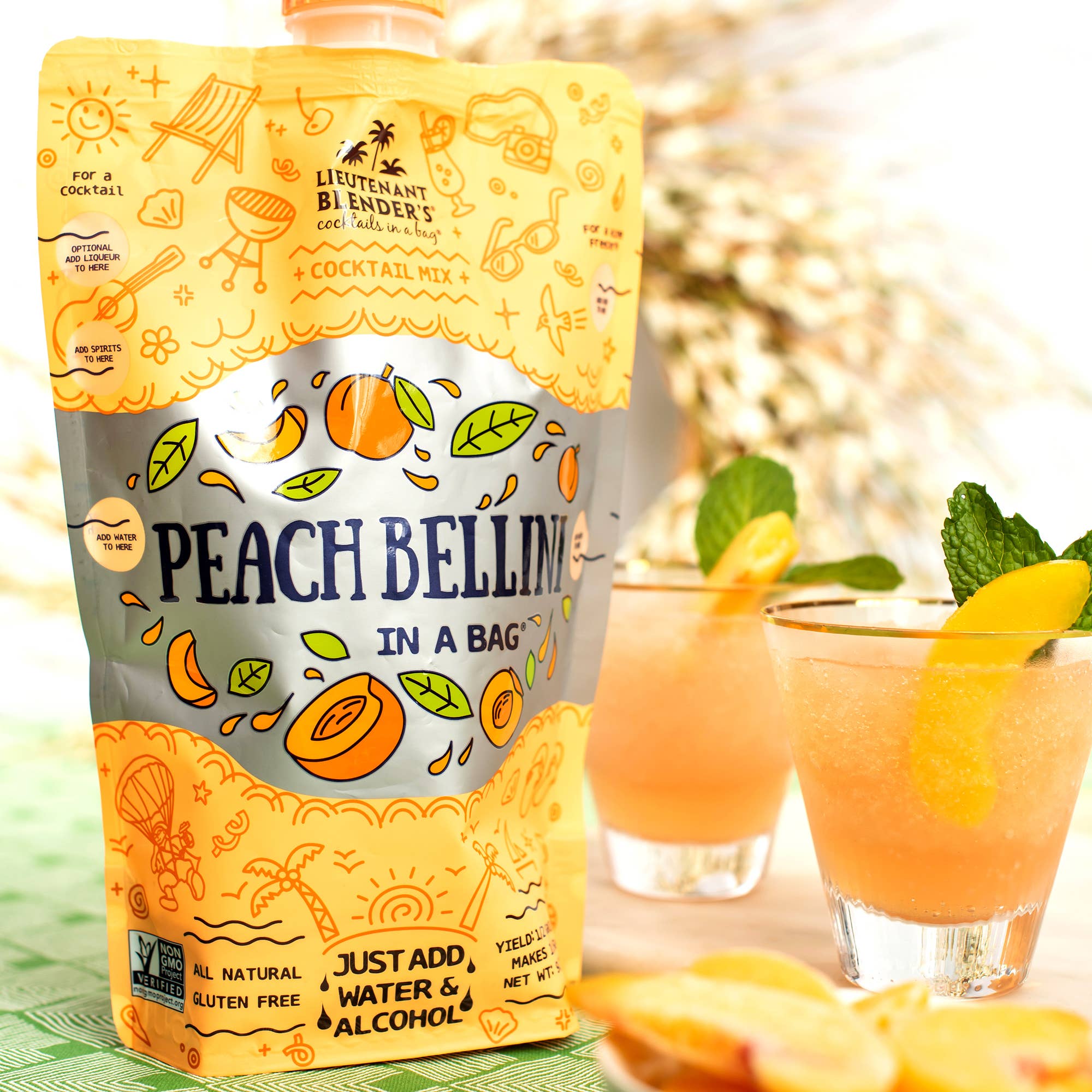 Peach Bellini in a Bag® Cocktail / Mocktail Slushie Mixer