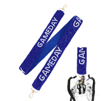 Game Day Seed Beaded Crossbody Shoulder Bag Strap | Blue White