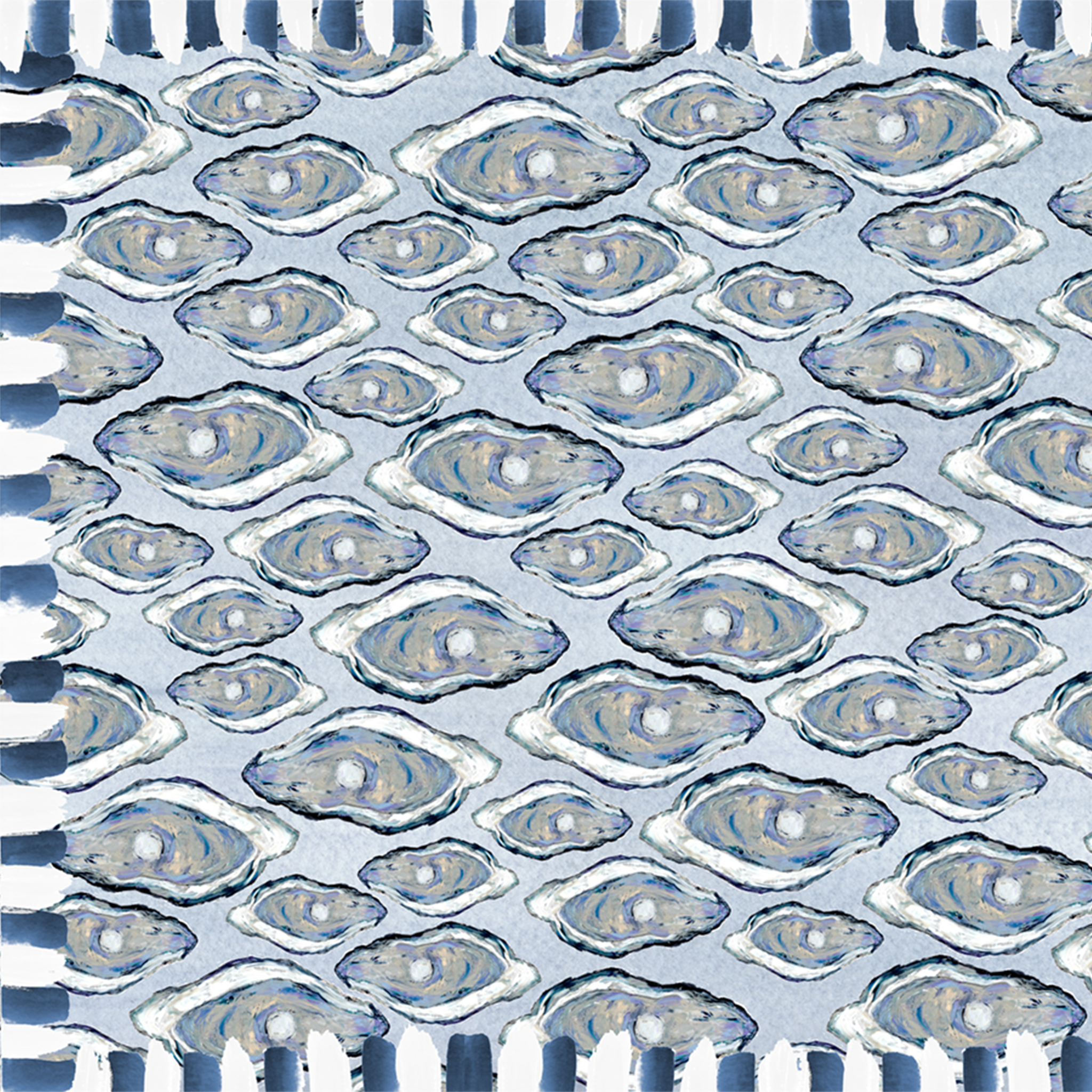 Blue Oysters Vinyl Floor Mat