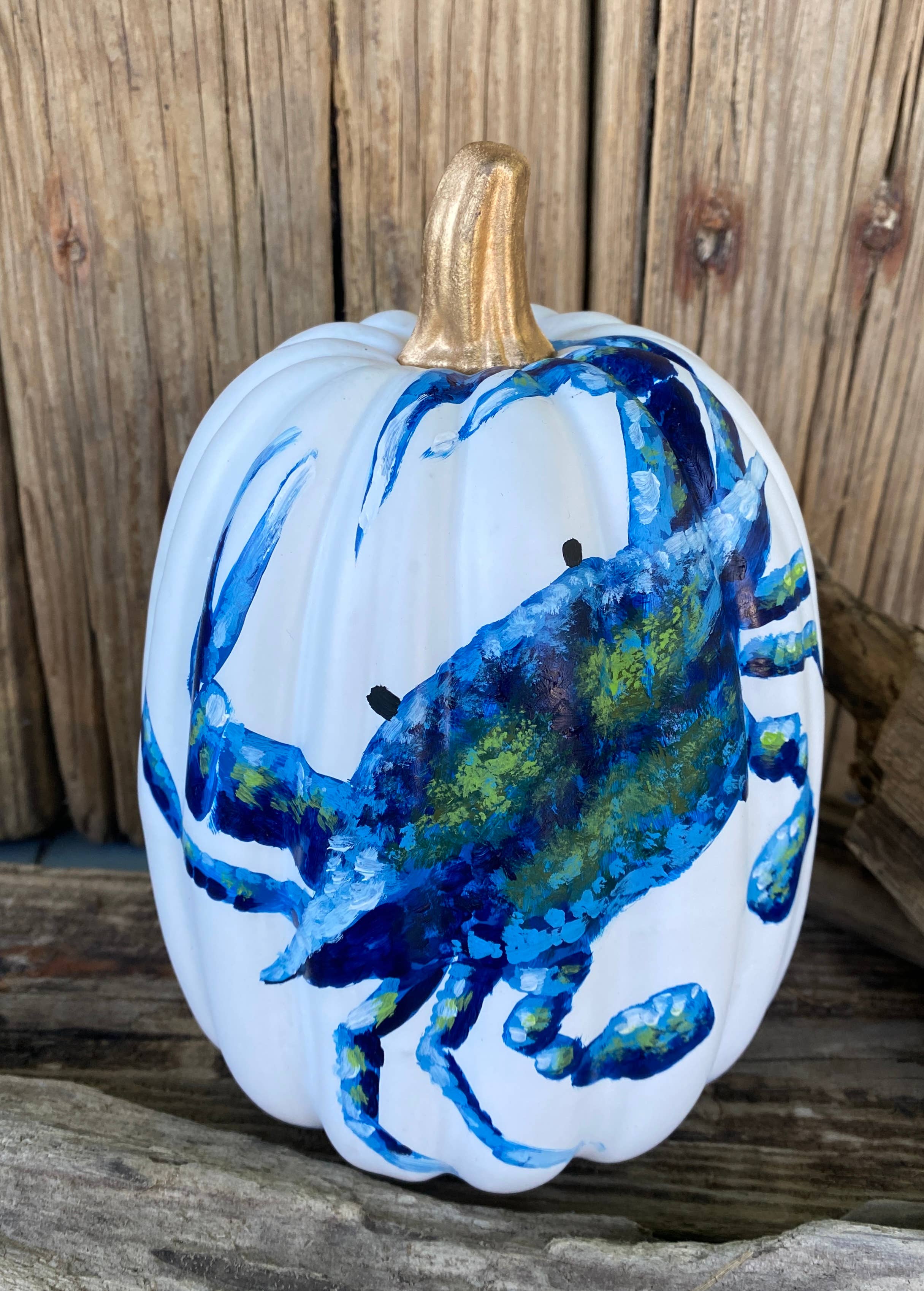 The Chesapeake Crab Hand-Painted Faux Pumpkin