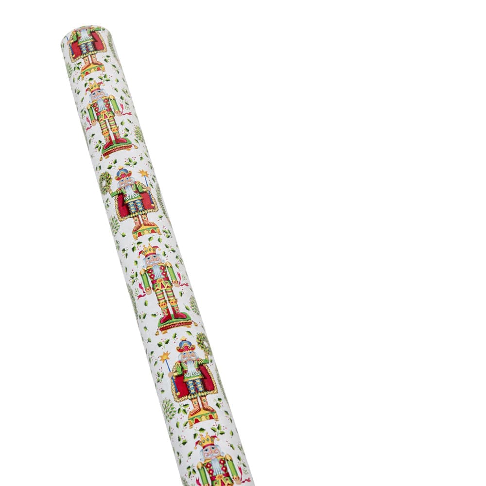 Nutcracker Christmas White Gift Wrap