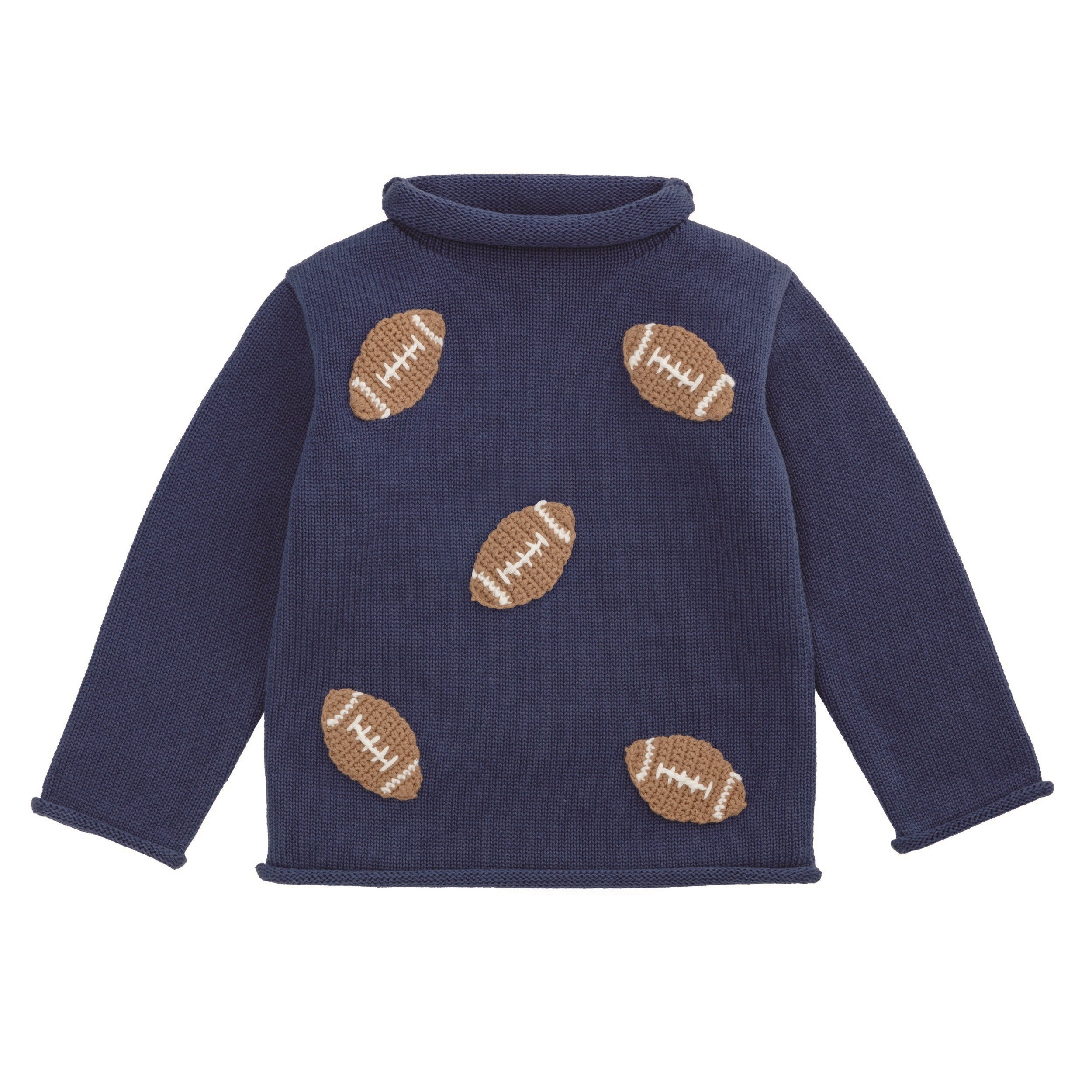 Mini Football Rollneck Sweater By Mud Pie