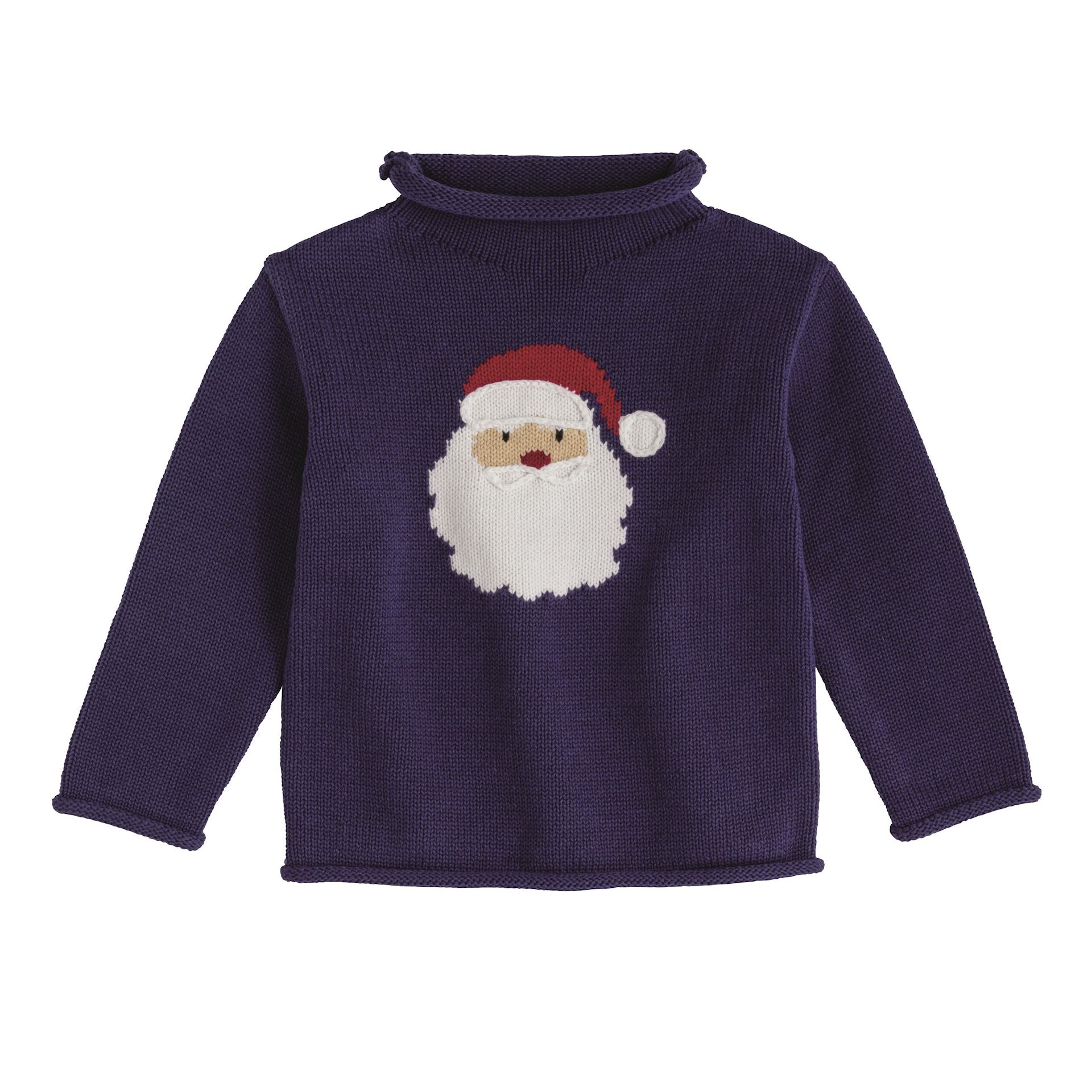 Navy Santa Rollneck Sweater by Mud Pie