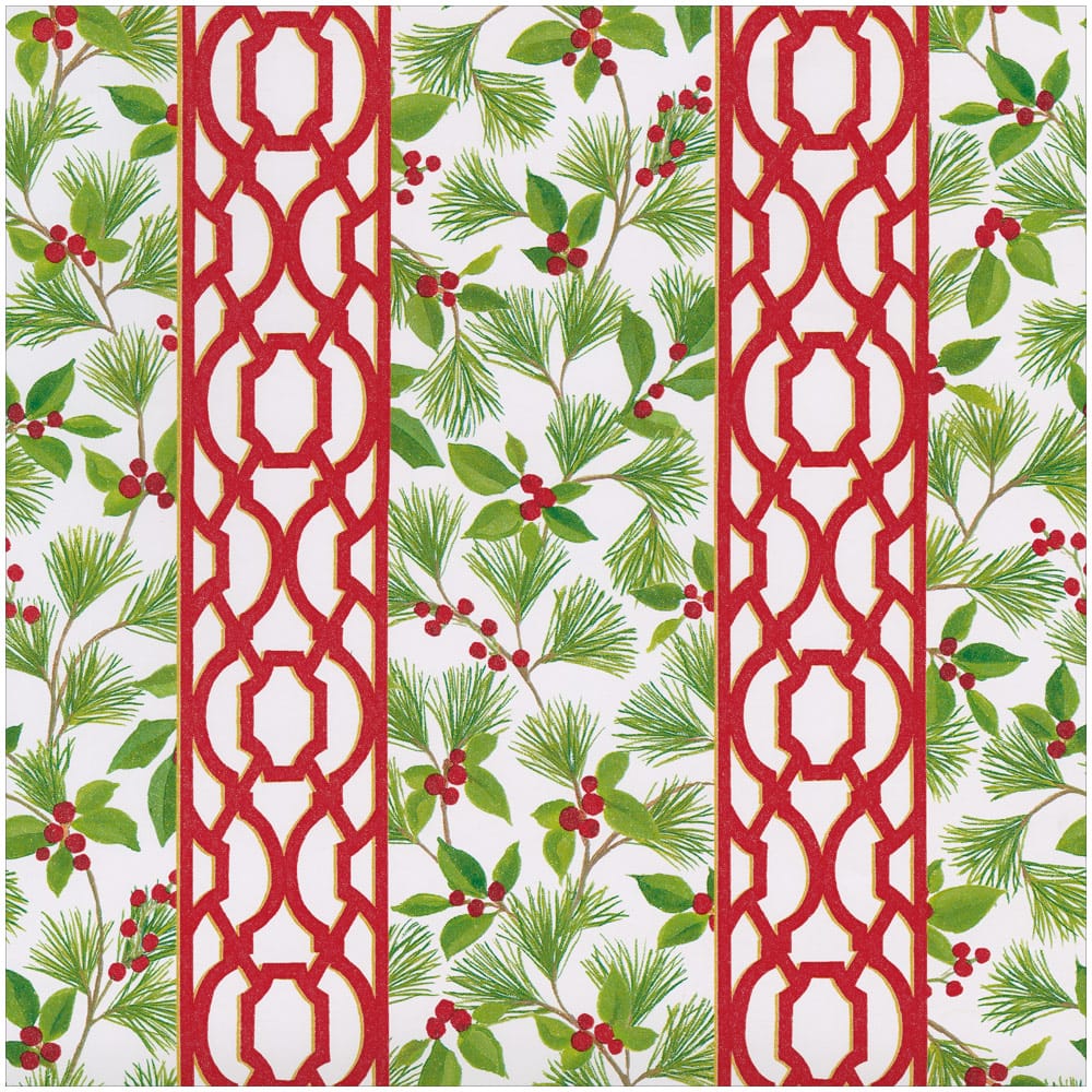 Knots and Greenery White Gift Wrap