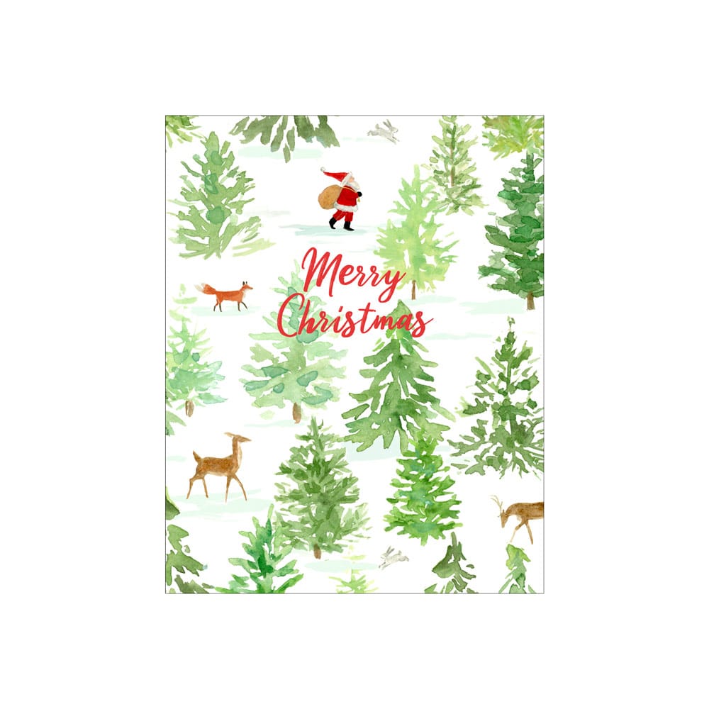 Santa Forest Petite Boxed Christmas Cards