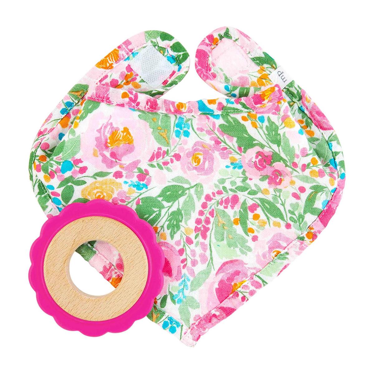 Floral Bib & Teether Set BY MUD PIE - A. Dodson's