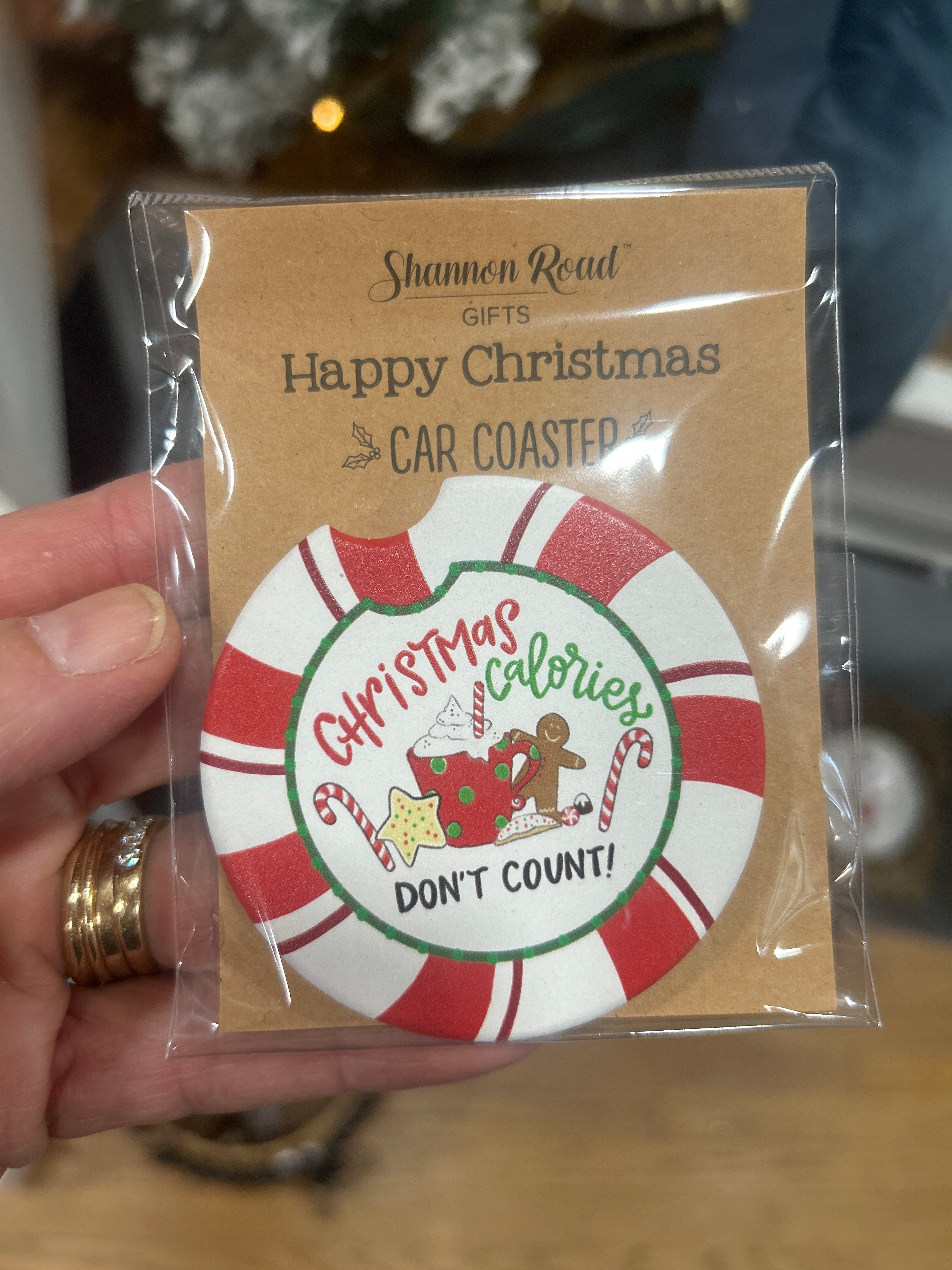 CHRISTMAS CALORIES CAR COASTERS