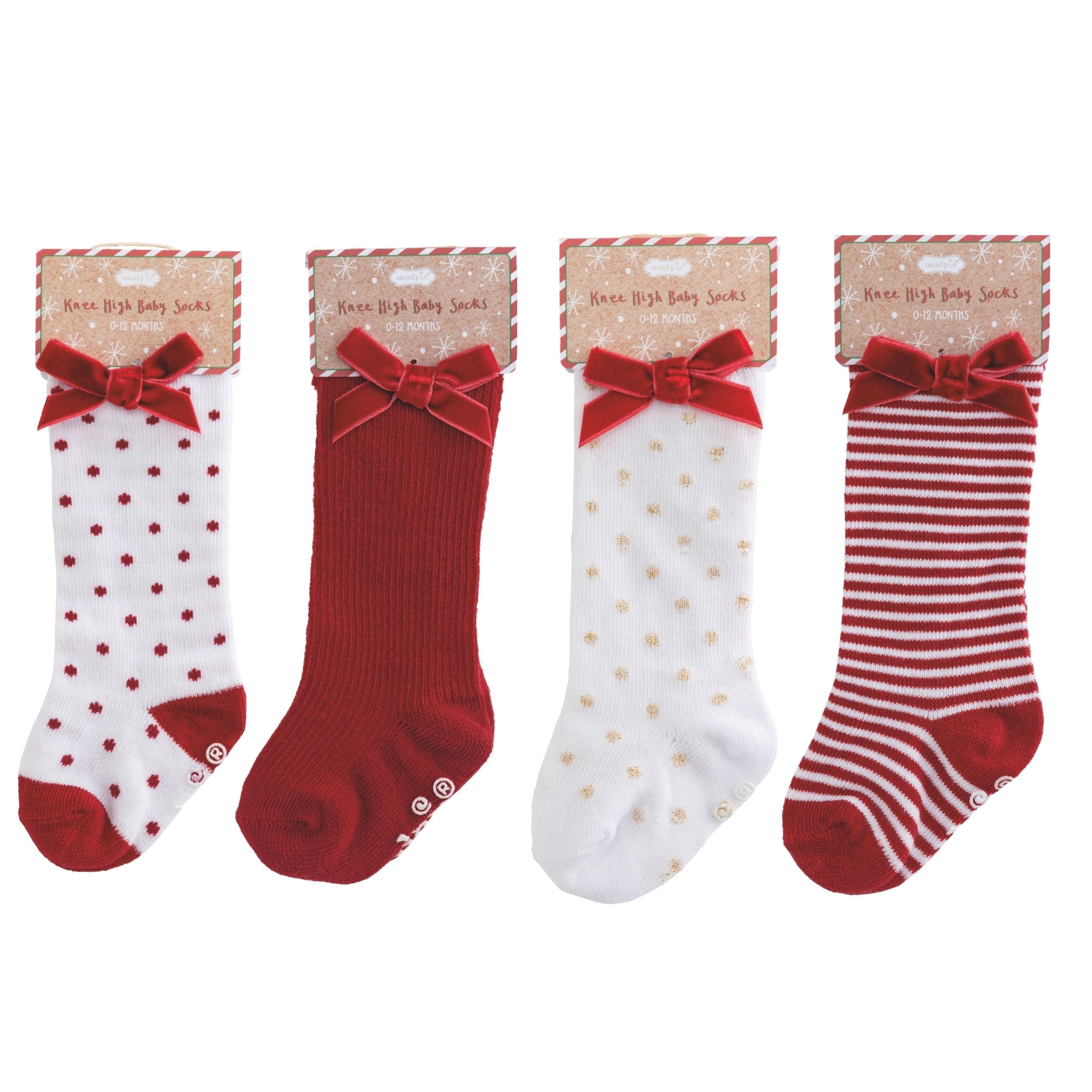 Tall Christmas Bow Sock By Mud Pie