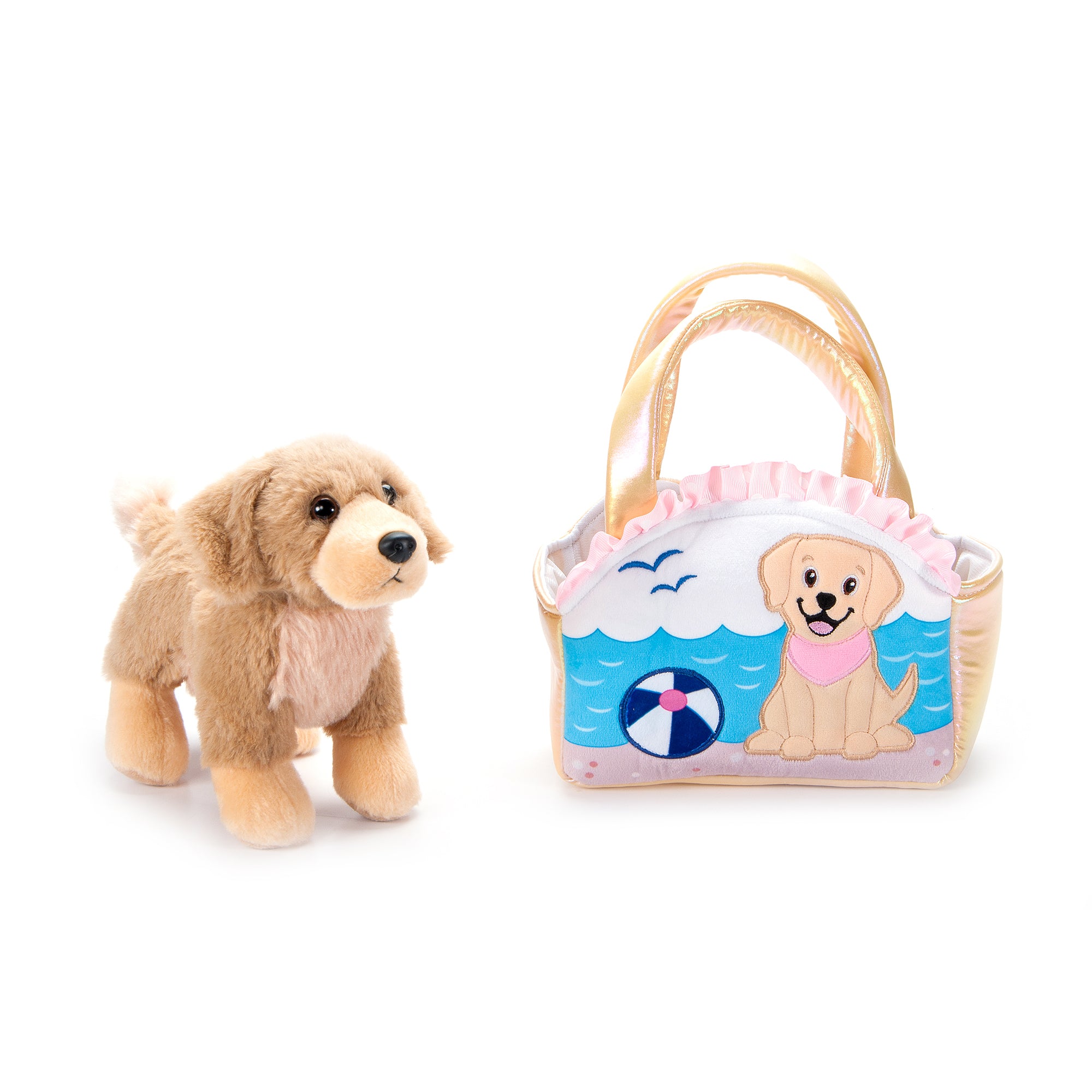 Purse & Plush Beach Golden Retriever by Zoologee