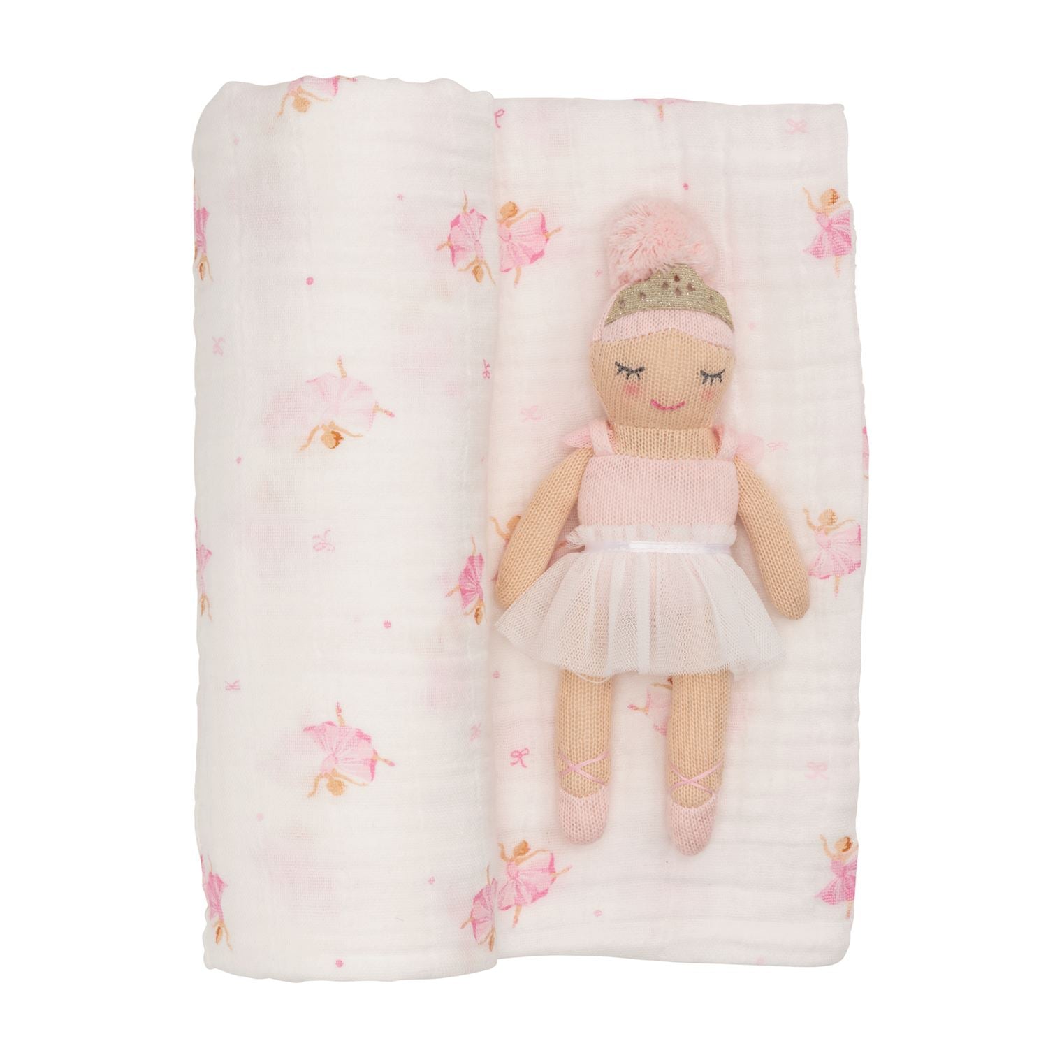 Ballerina Swaddle & Rattle Set