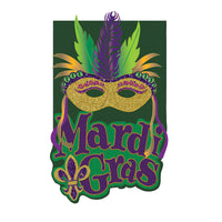 Mardi Gras Mask House Burlap Flag