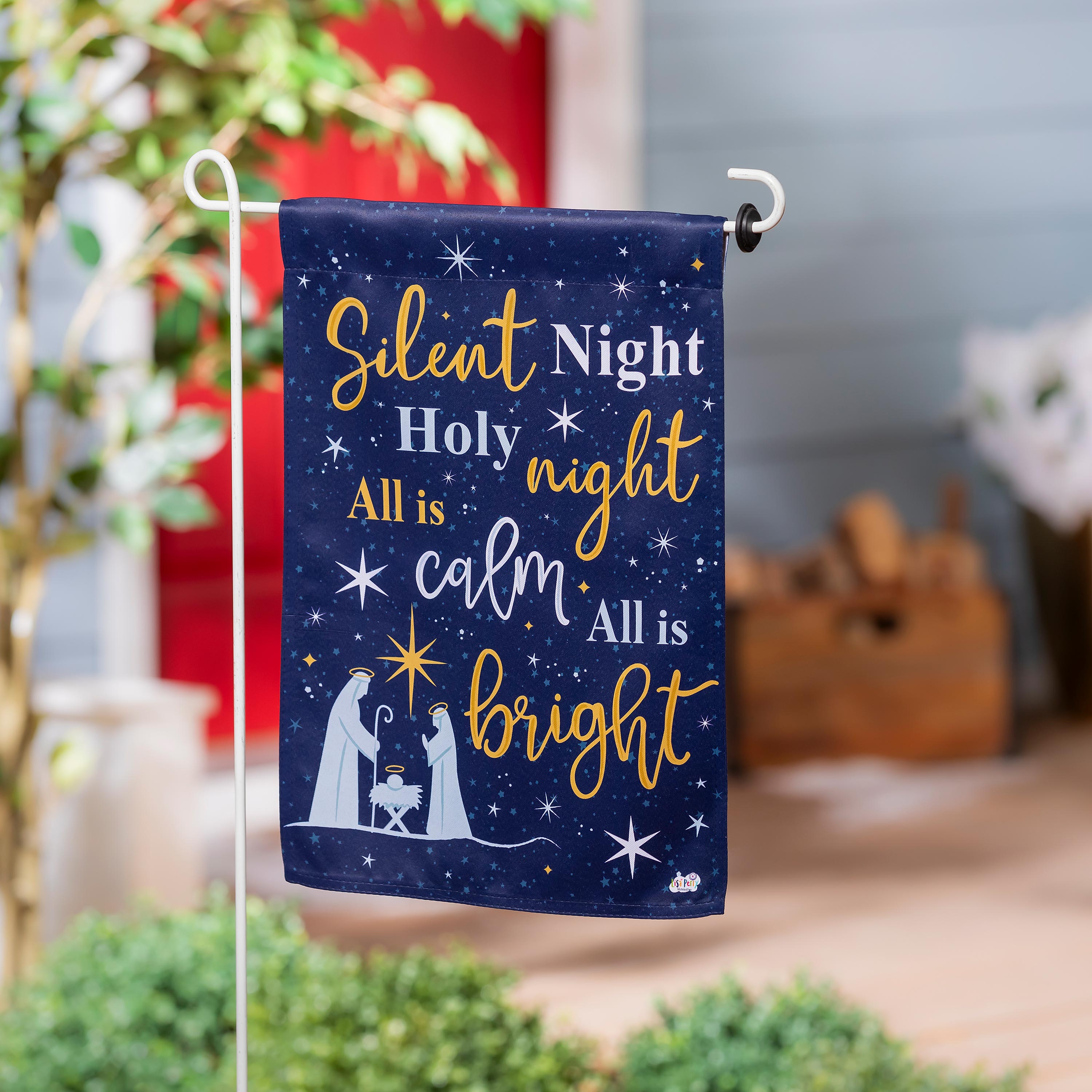 Joy to the World Reversible Suede Garden Flag