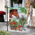 Horse & Cardinal Suede Garden Flag
