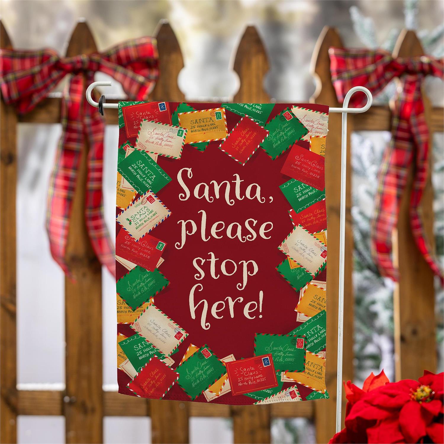 Letters To Santa Suede Garden Flag