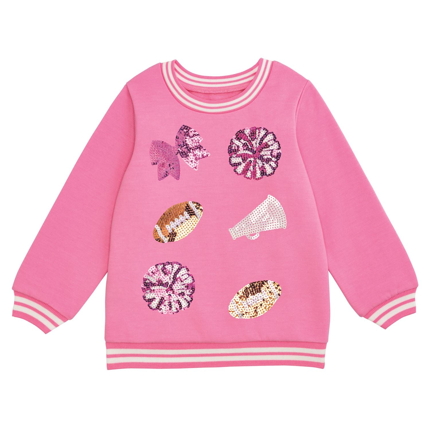 Sequin Cheer Toddler Sweatshirt By Mud Pie
