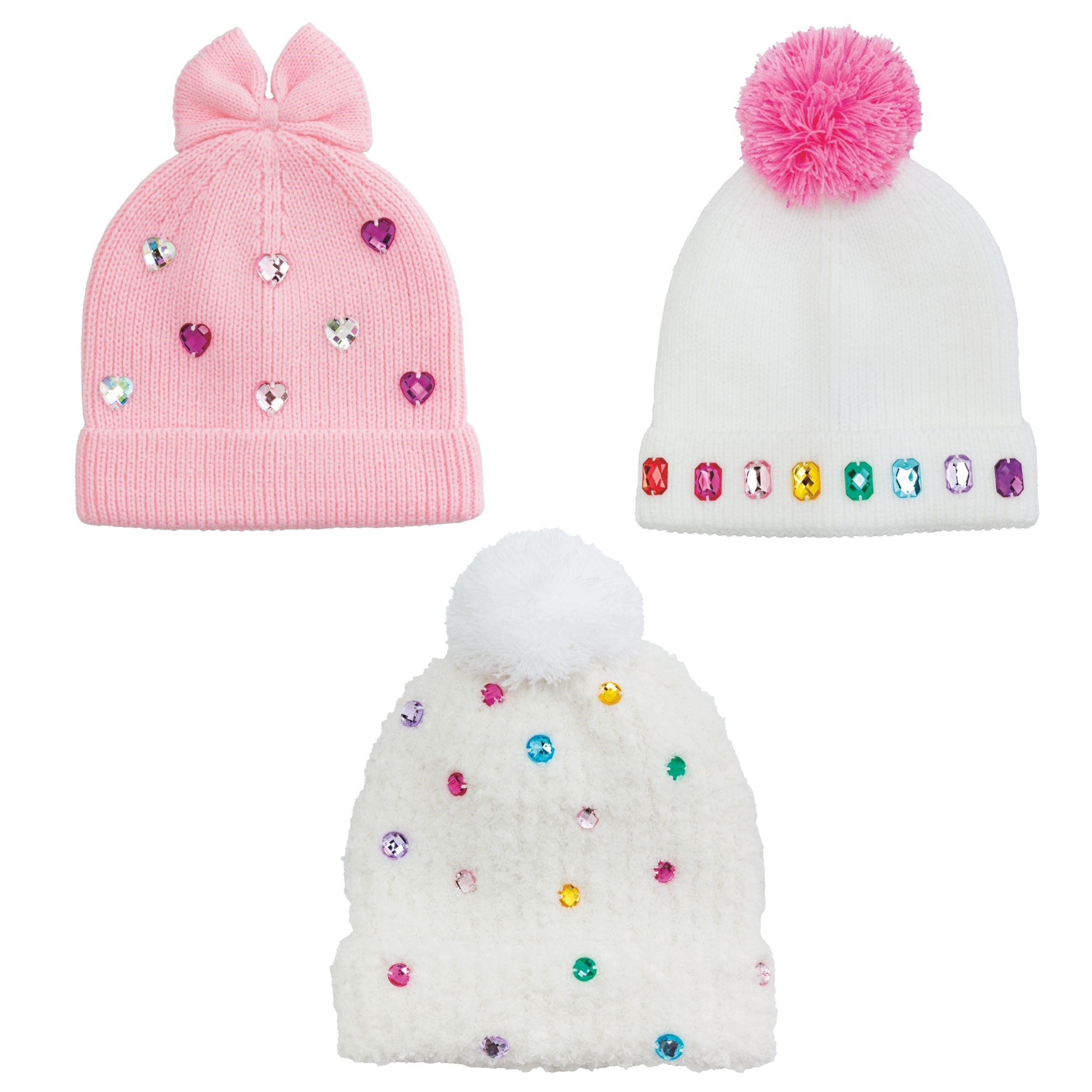 Rainbow Dots Rhinestone Beanie Hat By Mud Pie