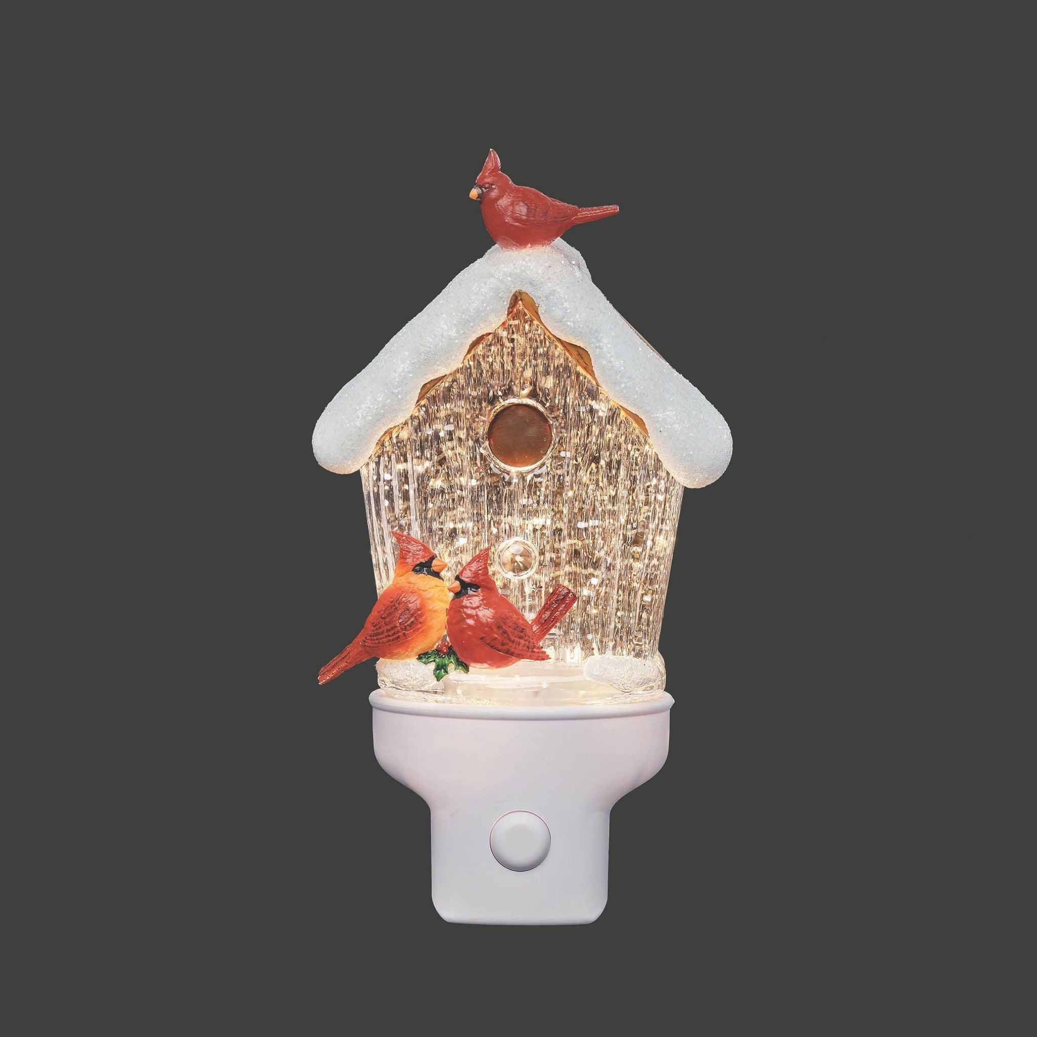 Roman Lights Cardinals and Birdhouse Swirl Night-Light
