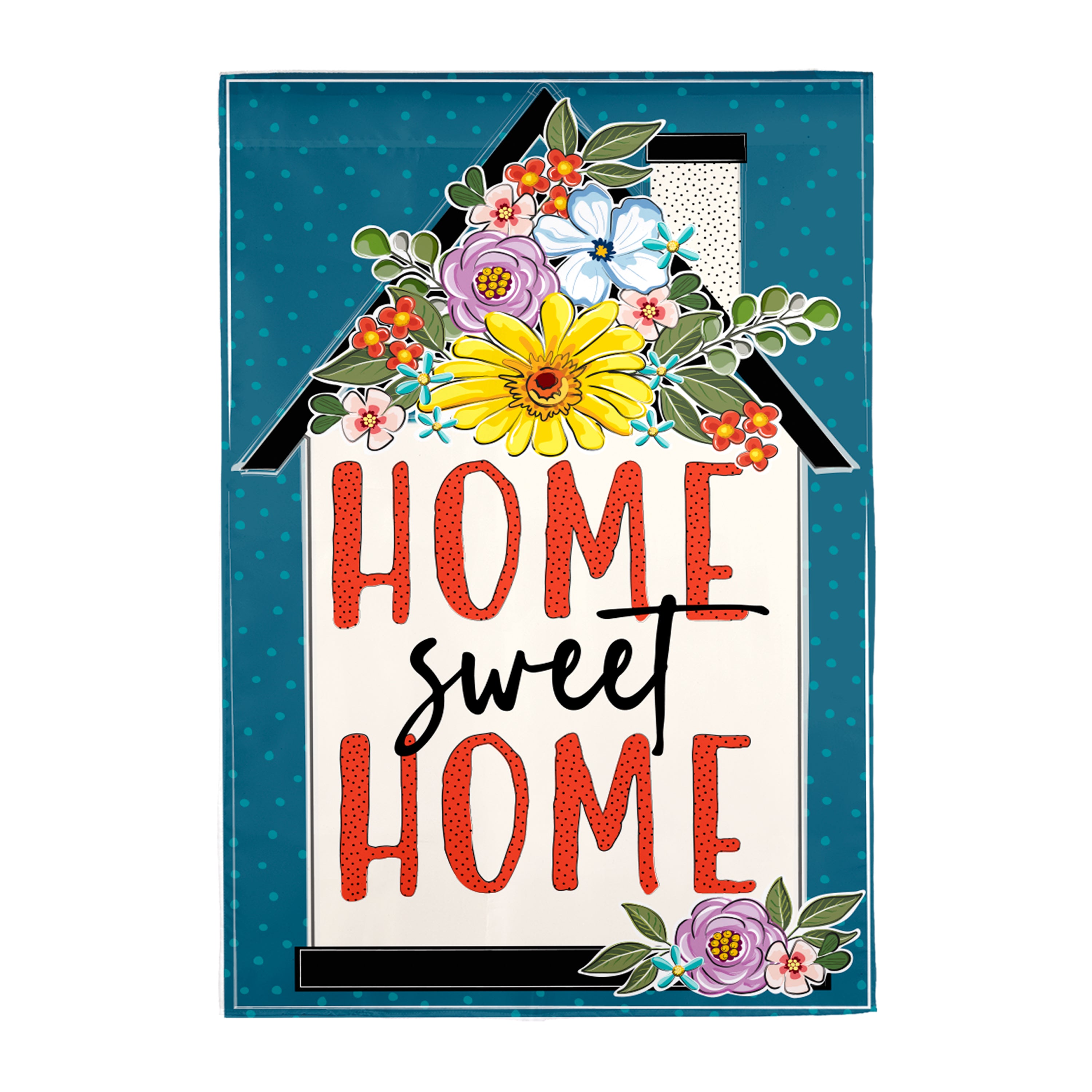 Floral Home Sweet Home Applique Garden Flag - A. Dodson's