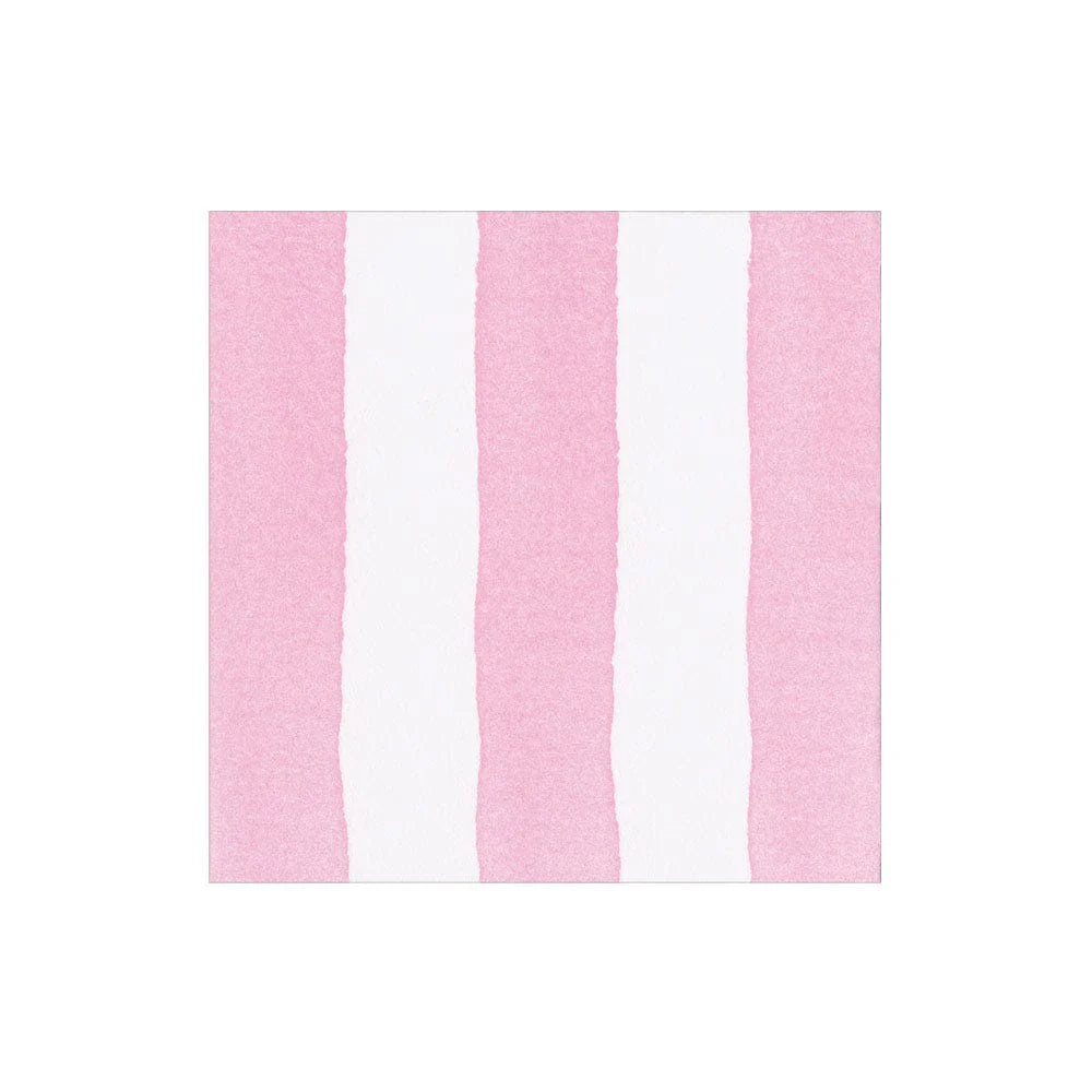 CAFE STRIPE LIGHT PINK-PAPER LINEN - NAPKIN AIRLAID COCKTAIL-15 IN
