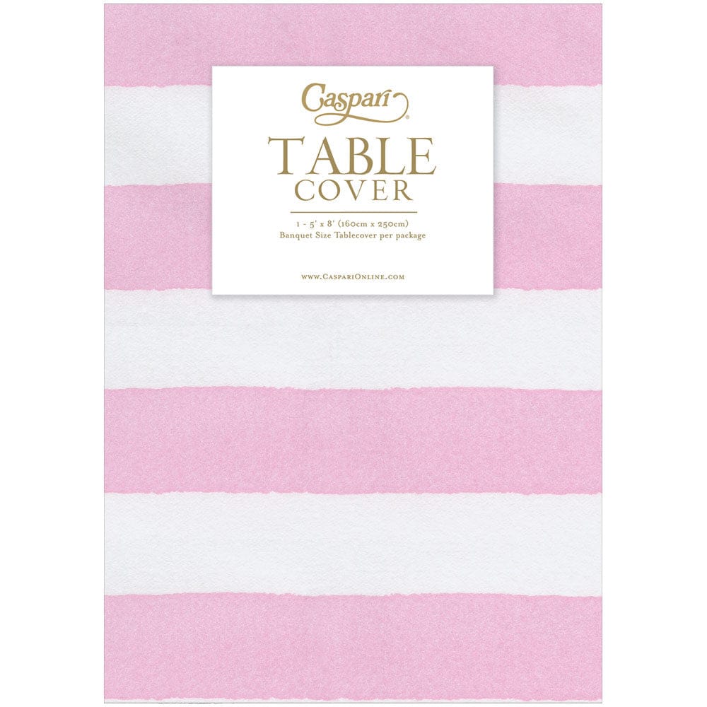 CAFE STRIPE LIGHT PINK-PAPER LINEN - PRINT AIRLAID TABLECOVER 5.2'X8.2'