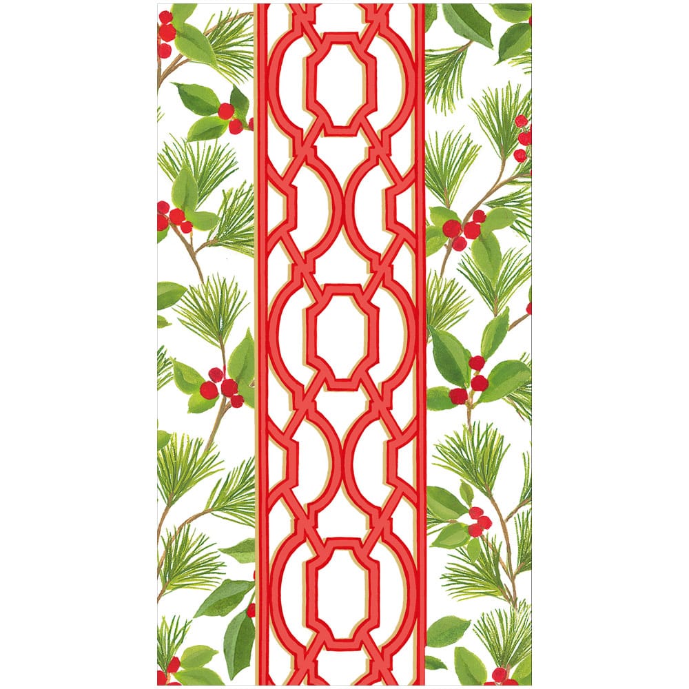 Knots and Greenery White Guest Towels