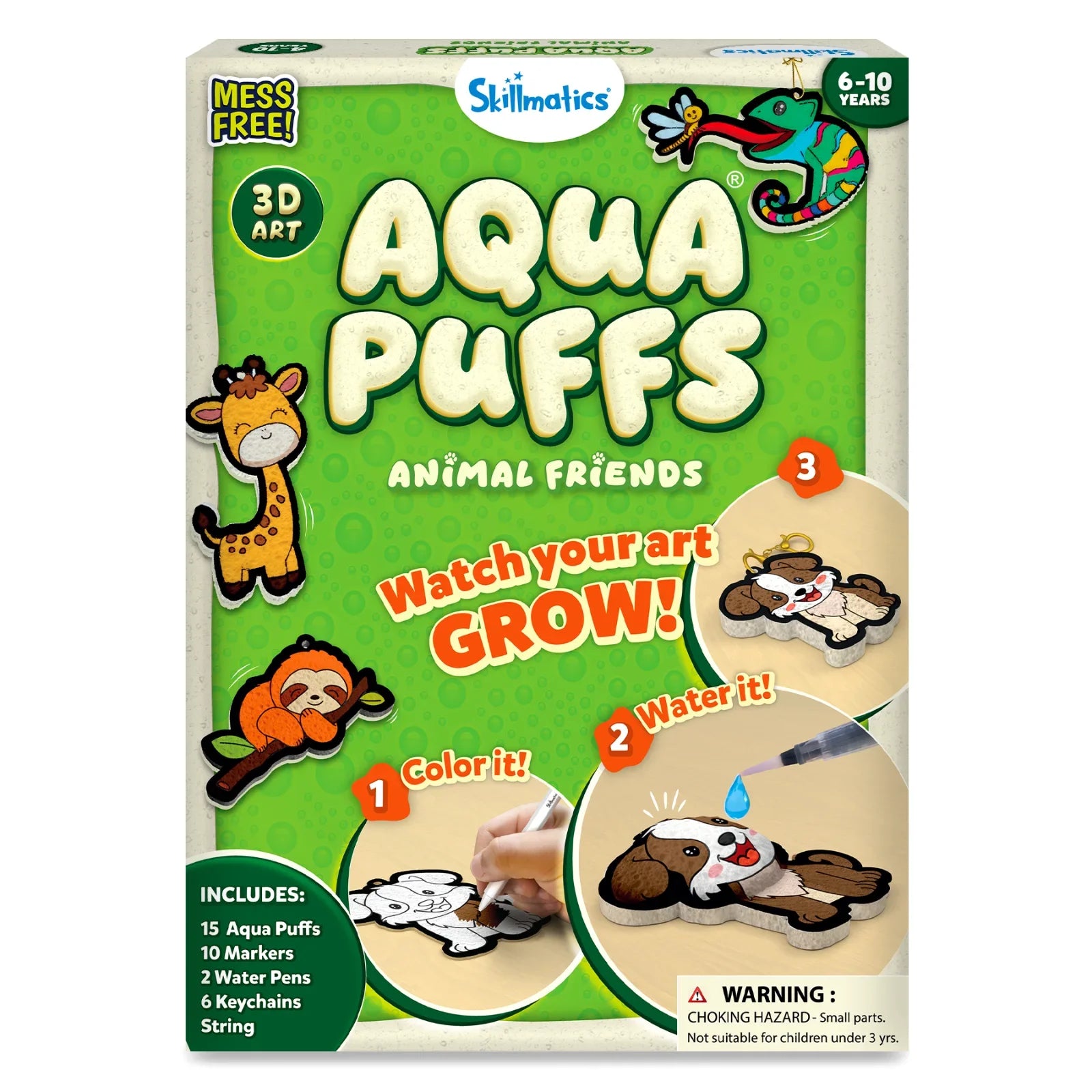 Skillmatics Aqua Puffs: Animal Friends 3D Art Kit