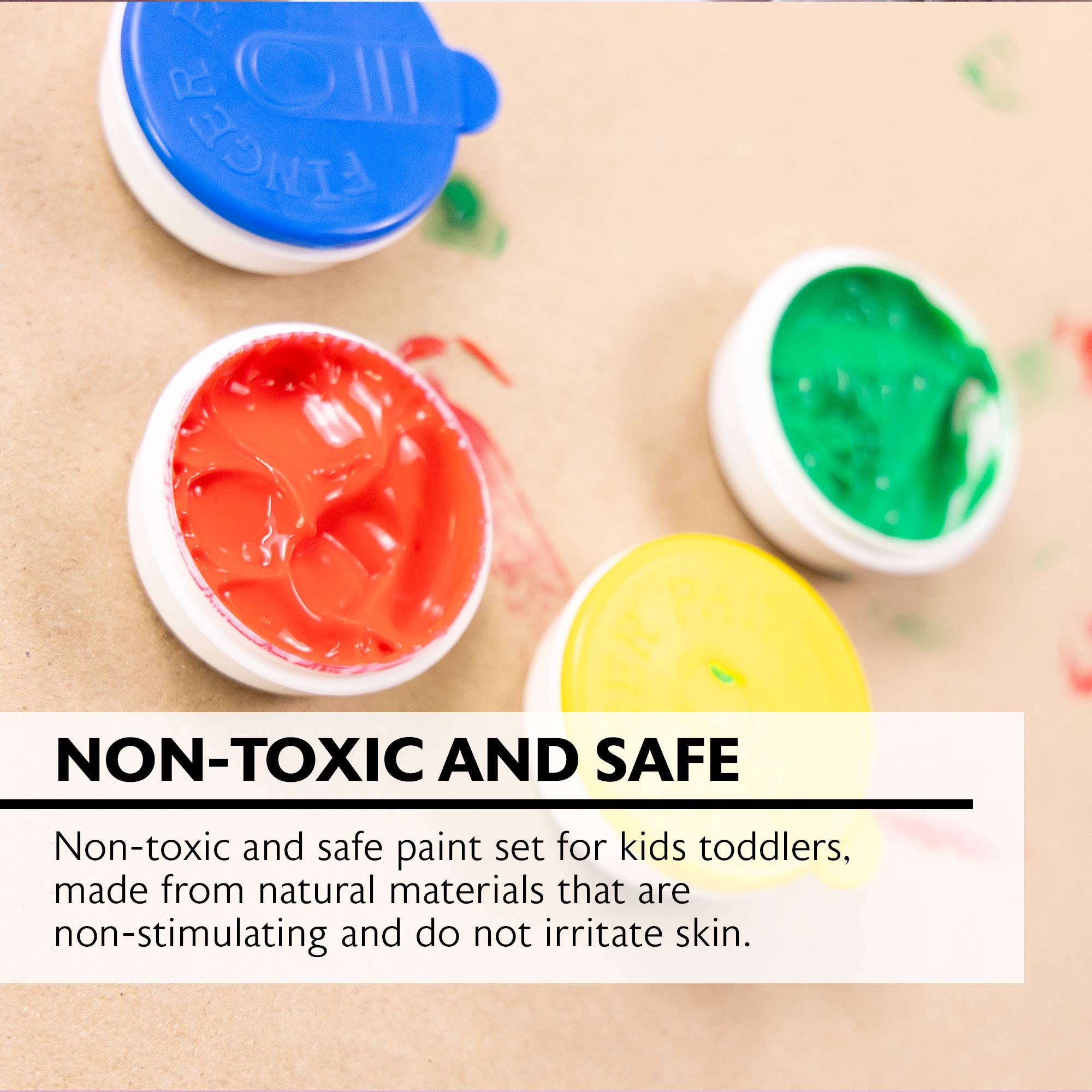 4-Color Washable Finger Paint Set, Ages 3+