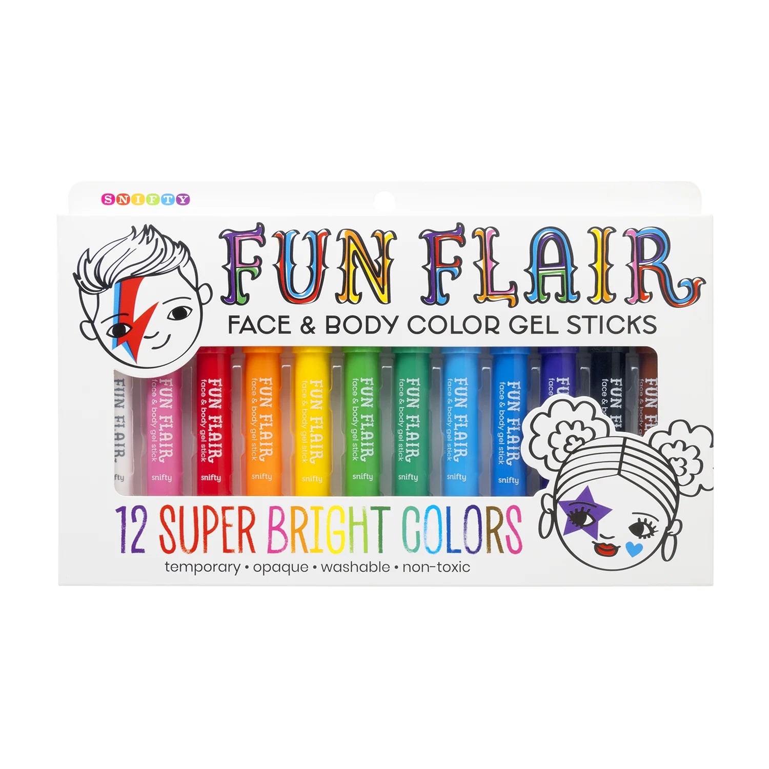 SNIFTY Fun Flair Face & Body Color Gel Sticks Set