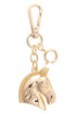 Horse Bust Bag Charm in Shiny Gold