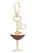 Espresso Martini Enamel Bag Charm in Brown & White