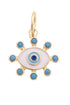 Studded Evil Eye Charm in Shiny Gold