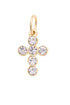 Rhinestone Cross Charm in Shiny Gold
