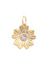 Rhinestone Hibiscus Flower Charm in Shiny Gold