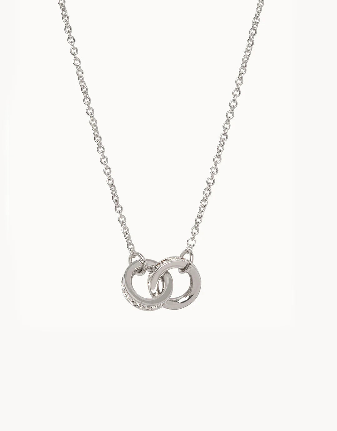 Spartina SLV Necklace 18" Unbreakable/Double Rings Silver