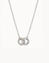 Spartina SLV Necklace 18" Unbreakable/Double Rings Silver