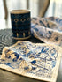 Orchid Garden Blue Swedish Cloth