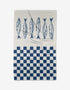 Sardine Check Blue Tea Towel