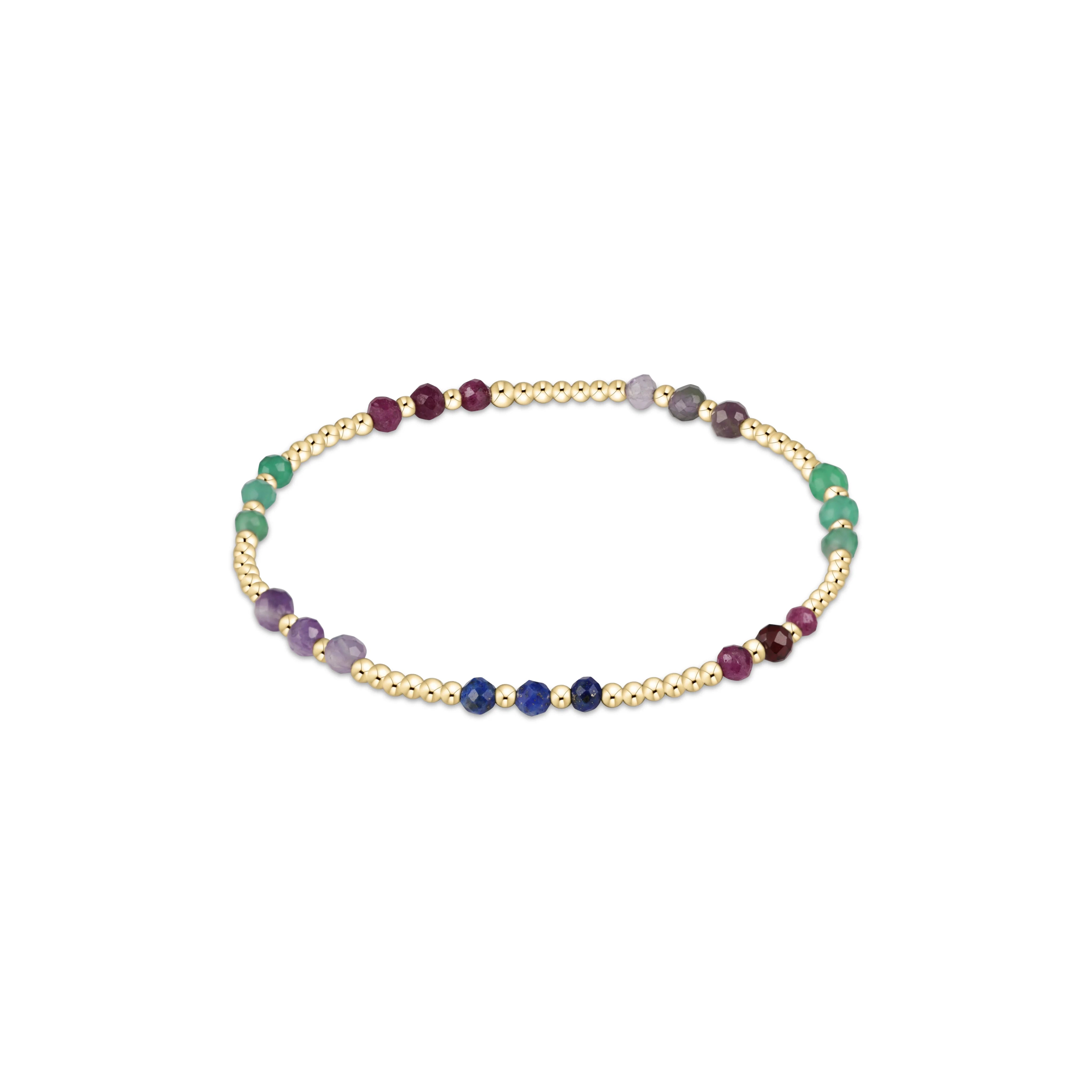Gemstone Gold Joy Pattern 3mm Bead Bracelet - Hot Mess Fall Winter by enewton