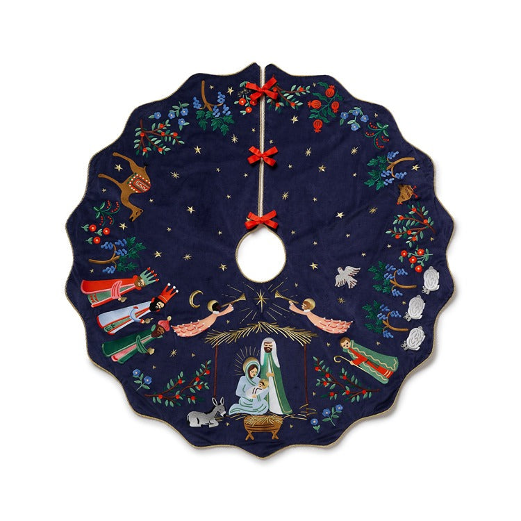 Nativity Embroidered Tree Skirt BY RIFLE PAPER